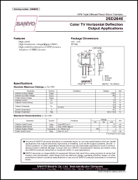 datasheet for 2SD2646 by SANYO Electric Co., Ltd.