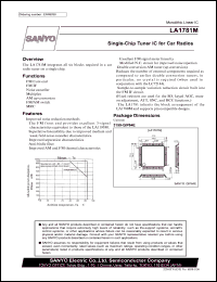 datasheet for LA1781M by SANYO Electric Co., Ltd.