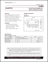 datasheet for LA4601 by SANYO Electric Co., Ltd.