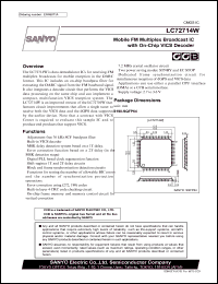 datasheet for LC72714W by SANYO Electric Co., Ltd.