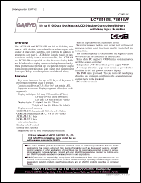 datasheet for LC75816W by SANYO Electric Co., Ltd.