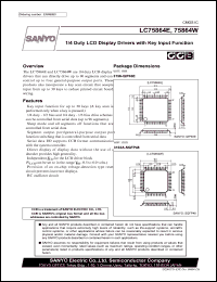 datasheet for LC75864W by SANYO Electric Co., Ltd.