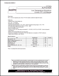 datasheet for ALP121AGX by SANYO Electric Co., Ltd.