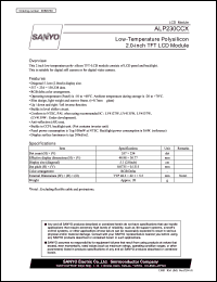 datasheet for ALP230CCX by SANYO Electric Co., Ltd.