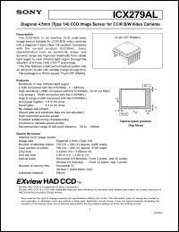 datasheet for ICX279AL by Sony Semiconductor
