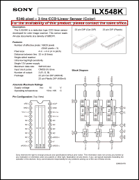 datasheet for ILX548K by Sony Semiconductor