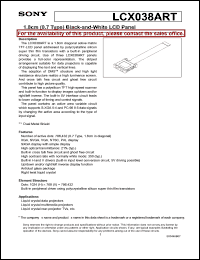 datasheet for LCX038ART by Sony Semiconductor
