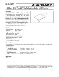 datasheet for ACX704AKM by Sony Semiconductor