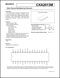 datasheet for CXA2013M by Sony Semiconductor