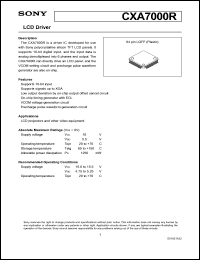 datasheet for CXA7000R by Sony Semiconductor