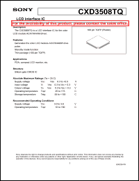 datasheet for CXD3508TQ by Sony Semiconductor