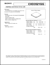 datasheet for CXD3521GG by Sony Semiconductor