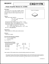 datasheet for CXG1117K by Sony Semiconductor