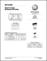 datasheet for SN74LS86N by ON Semiconductor