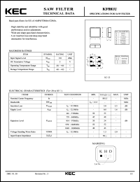 datasheet for KF881U by Korea Electronics Co., Ltd.