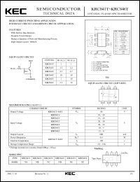 datasheet for KRC841T by Korea Electronics Co., Ltd.
