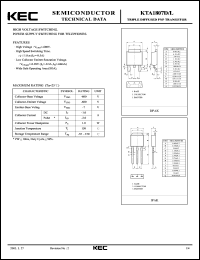 datasheet for KTA1807D by Korea Electronics Co., Ltd.