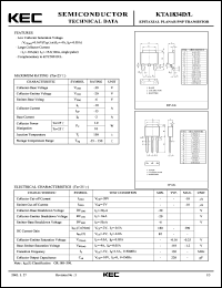 datasheet for KTA1834L by Korea Electronics Co., Ltd.