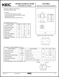 datasheet for KTA701U by Korea Electronics Co., Ltd.