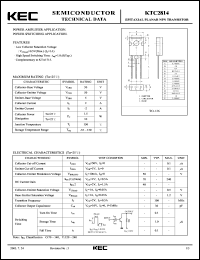 datasheet for KTC2814 by Korea Electronics Co., Ltd.
