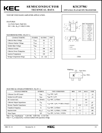 datasheet for KTC3770U by Korea Electronics Co., Ltd.