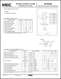 datasheet for MPS8050S by Korea Electronics Co., Ltd.