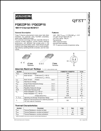 datasheet for FQB22P10 by Fairchild Semiconductor