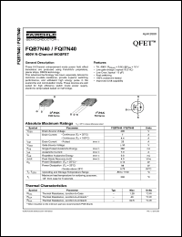 datasheet for FQB7N40 by Fairchild Semiconductor