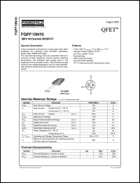 datasheet for FQPF19N10 by Fairchild Semiconductor