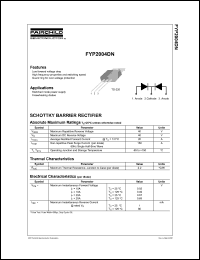 datasheet for FYP2004DN by Fairchild Semiconductor