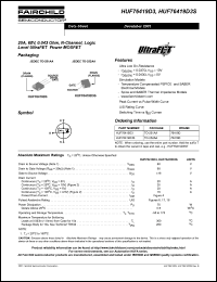 datasheet for HUF76419D3 by Fairchild Semiconductor