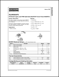 datasheet for ISL9N302AP3 by Fairchild Semiconductor