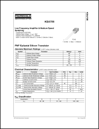 datasheet for KSA708 by Fairchild Semiconductor