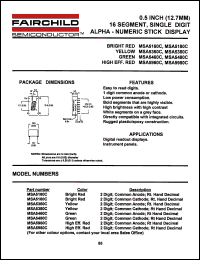 datasheet for MSA5180C by Fairchild Semiconductor