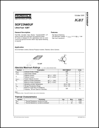 datasheet for SGF23N60UF by Fairchild Semiconductor