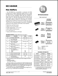 datasheet for MC14049UBFR1 by ON Semiconductor