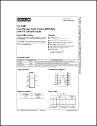 datasheet for 74LCX27 by Fairchild Semiconductor