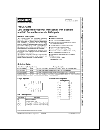datasheet for 74LCXH2245 by Fairchild Semiconductor
