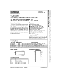 datasheet for 74LCXR2245 by Fairchild Semiconductor