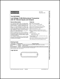 datasheet for 74LCXZ16245 by Fairchild Semiconductor