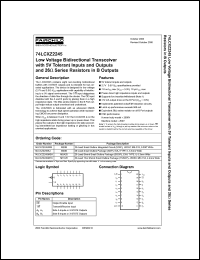 datasheet for 74LCXZ2245 by Fairchild Semiconductor