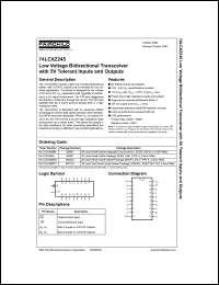 datasheet for 74LCXZ245 by Fairchild Semiconductor