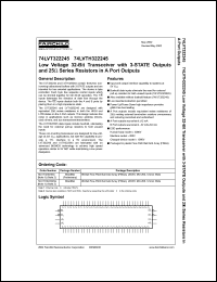 datasheet for 74LVT322245 by Fairchild Semiconductor