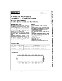 datasheet for 74LVTH322373 by Fairchild Semiconductor