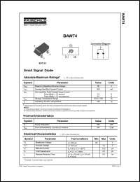 datasheet for BAW74 by Fairchild Semiconductor
