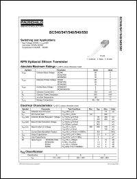 datasheet for BC550 by Fairchild Semiconductor