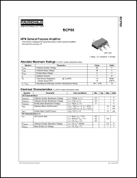 datasheet for BCP68 by Fairchild Semiconductor