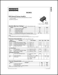 datasheet for BCW33 by Fairchild Semiconductor