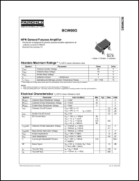 datasheet for BCW66G by Fairchild Semiconductor