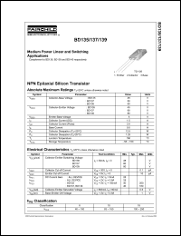 datasheet for BD135 by Fairchild Semiconductor